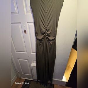 Ruched Olive Green One Piece With Pants